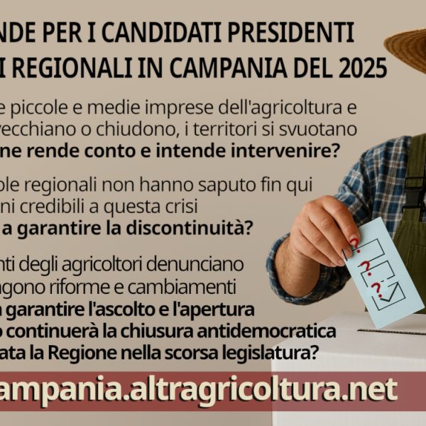 Tre domande per i candidati alle elezioni regionali in Campania
