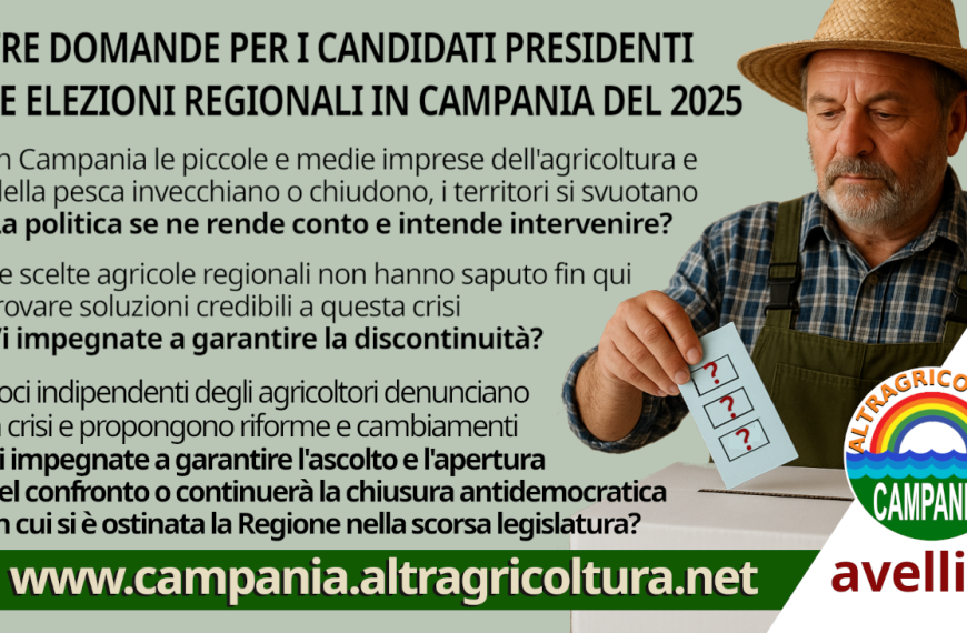 Altragricoltura Provincia di Avellino ai candidati alle regionali: esprimetevi!
